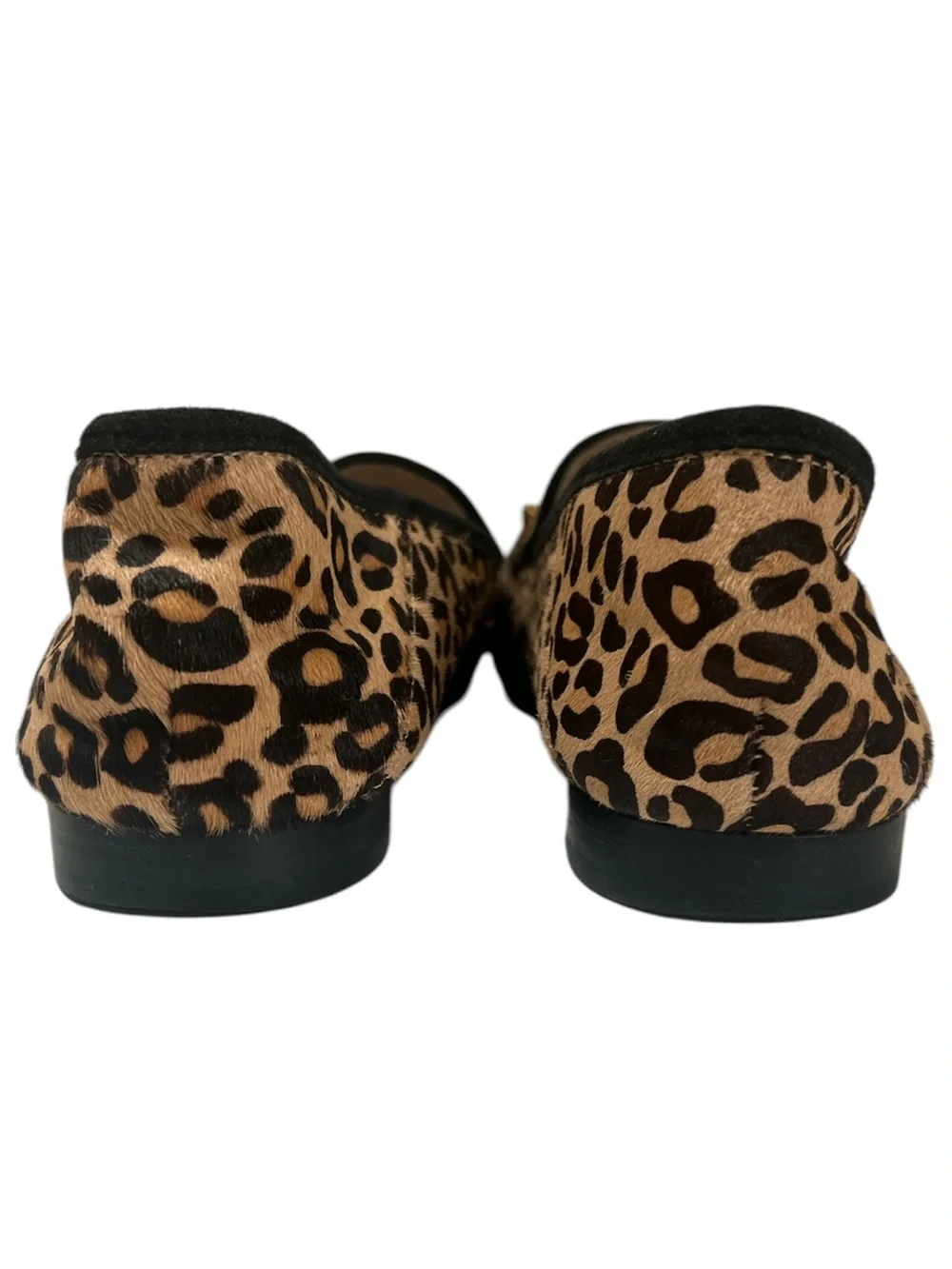 J. McLaughlin Dillon Calf Hair Leopard Print Leather Loafers Size 8.5 Officewear